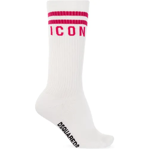 Socks, male, , Size: XL Cotton socks with logo - Dsquared2 - Modalova