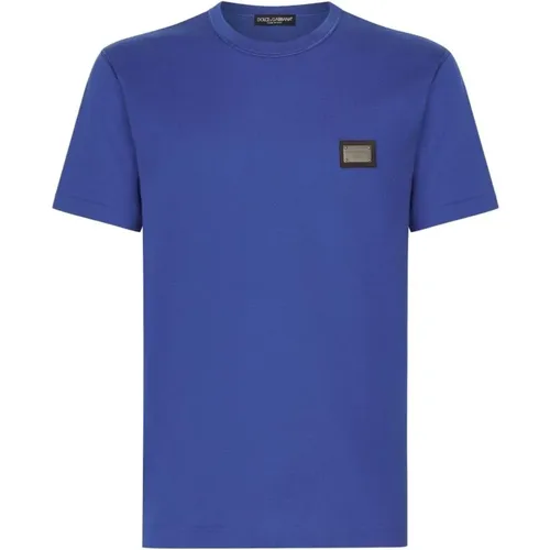 Essentials Plaque T-Shirt , male, Sizes: S, XL, 2XL, M, L - Dolce & Gabbana - Modalova