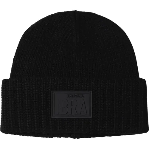 Knit Hat Patch Ibra - Stay Warm and Stylish , male, Sizes: M - Dsquared2 - Modalova
