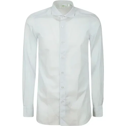 Cotton Long-Sleeved Shirt with Collar , male, Sizes: L, 3XL, XL, 2XL, 4XL, M - Finamore - Modalova