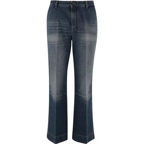 Denim Jeans mit gebügelten Falten - Victoria Beckham - Modalova