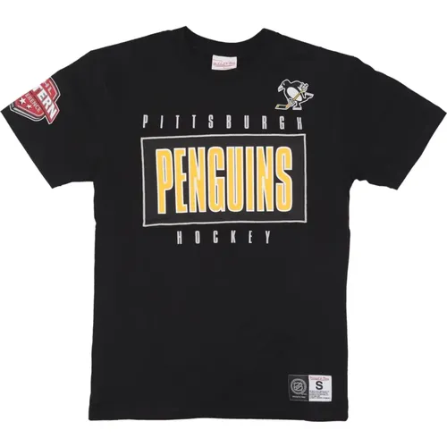 T-Shirts, male, , Size: S Pittsburgh Penguins Hockey Team Tee - Mitchell & Ness - Modalova