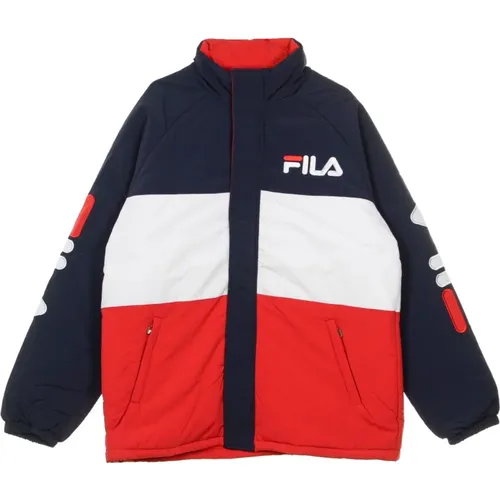 Winter Jackets, male, , Size: S Padded Men's Jacket Black/Red/White - Fila - Modalova