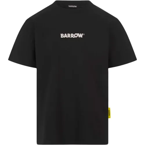 Cotton T-shirt with Logo Print , male, Sizes: M, L - Barrow - Modalova