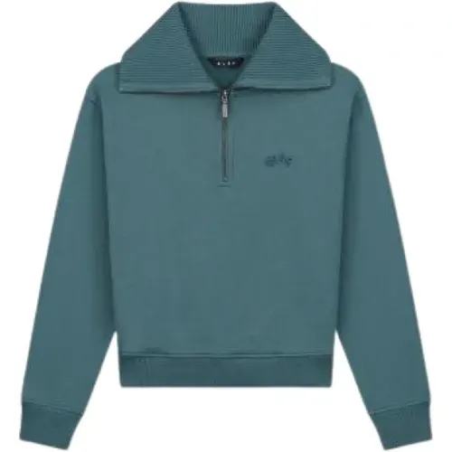 Moderner Half Zip Mockneck Pullover , Herren, Größe: XS - Olaf Hussein - Modalova