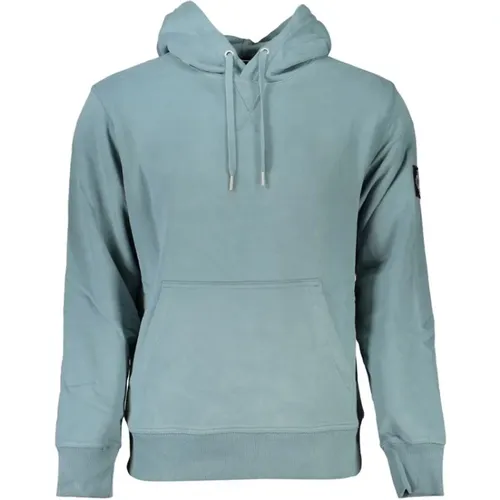 Grüner Hoodie mit gebürsteter Oberfläche , Herren, Größe: M - Calvin Klein - Modalova