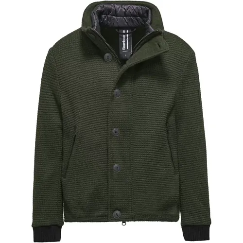 Buttoned Boiled Wool Short Coat , male, Sizes: 2XL, M, S, XL, L - BomBoogie - Modalova