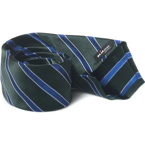 Silk Diagonal Print Tie , male, Sizes: ONE SIZE - Kiton - Modalova