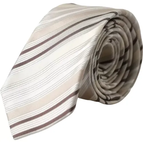 Ties, male, , Size: ONE SIZE Striped Fantasy Silk Tie for Men - Dolce & Gabbana - Modalova