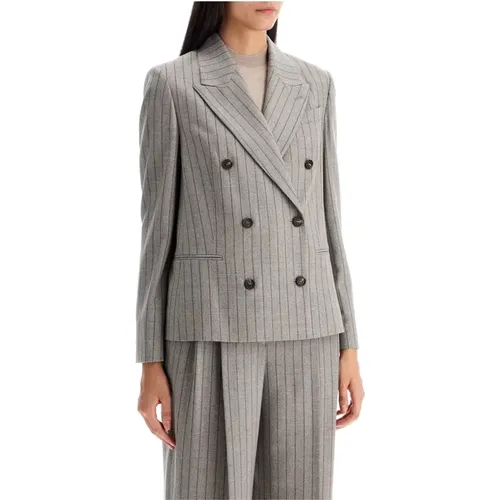 Doppelreihiger Woll-Pinstripe-Blazer - BRUNELLO CUCINELLI - Modalova