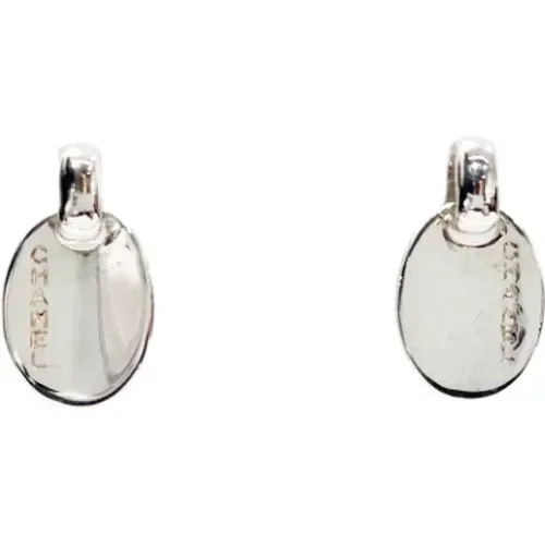 Pre-owned Jewellery, female, , Size: ONE SIZE Pre-owned Silver earrings - Chanel Vintage - Modalova