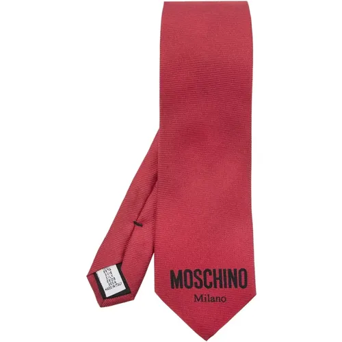 Ties, male, , Size: ONE SIZE Tie with logo - Moschino - Modalova