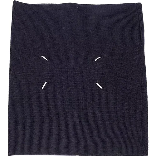 Wool Neck Warmer with Stitched Logo , female, Sizes: M, S - Maison Margiela - Modalova