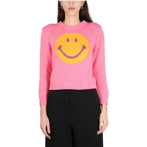 Smiley Pattern Sweater , female, Sizes: XS - Moschino - Modalova