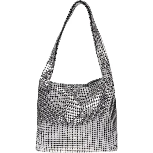 Silver Pixel Hobo Bag , female, Sizes: ONE SIZE - Paco Rabanne - Modalova