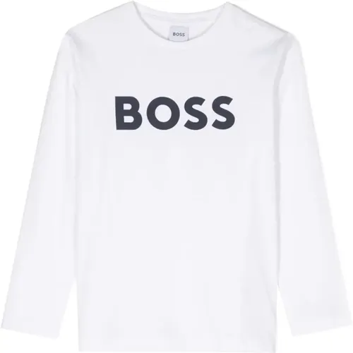 Weiße Baumwoll-Jersey-Jungen-T-Shirt,Sweatshirts - Hugo Boss - Modalova