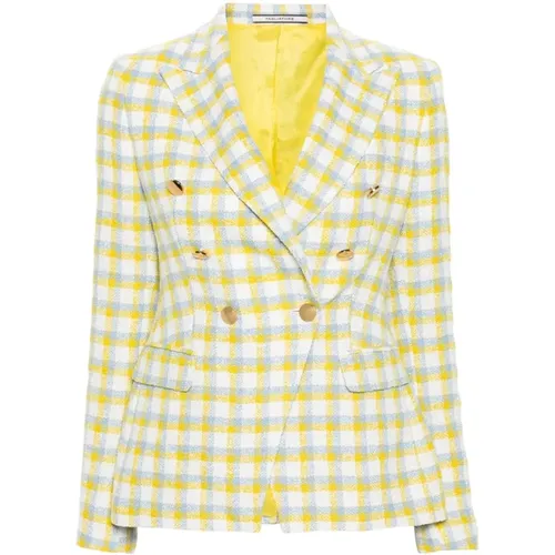 Bouclé Check Jacket , female, Sizes: S - Tagliatore - Modalova