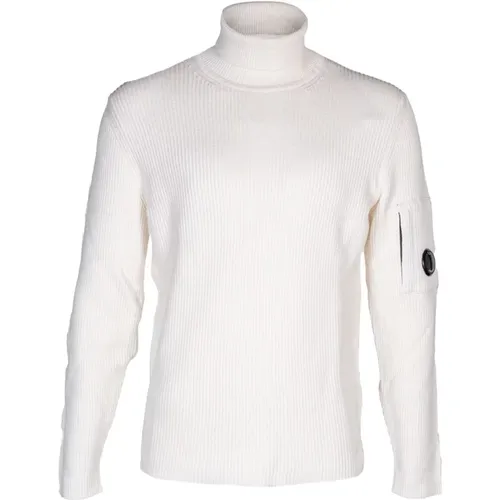 Herren Hochgeschlossener Rippstrick-Baumwollpullover , Herren, Größe: L - C.P. Company - Modalova