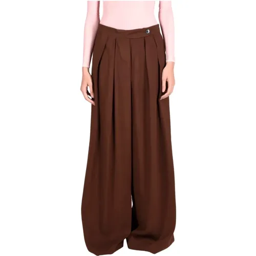 Elegant Silk Trousers , female, Sizes: L, M - Dries Van Noten - Modalova