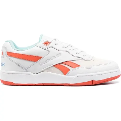 Sneakers, male, , Size: 9 US White & Lava Panelled Sneakers - Reebok - Modalova