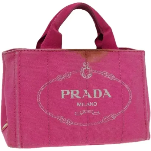 Pre-owned Tote Bags, female, , Size: ONE SIZE Pre-owned Canvas handbags - Prada Vintage - Modalova