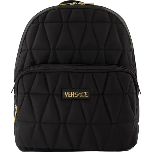 Backpacks, male, , Size: ONE SIZE Quilted Nylon Backpack Spring-Summer 2025 - Versace - Modalova