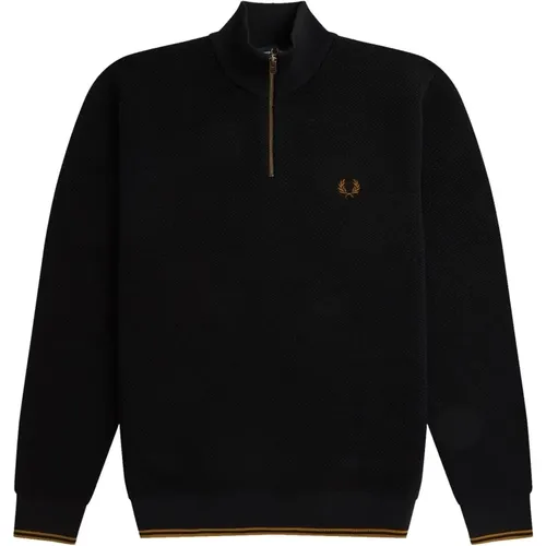 Strukturierter Merino-Strickpullover , Herren, Größe: 2XL - Fred Perry - Modalova