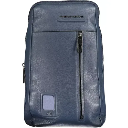 Messenger Bags, male, , Size: ONE SIZE Leather Shoulder Bag with Laptop Space - Piquadro - Modalova