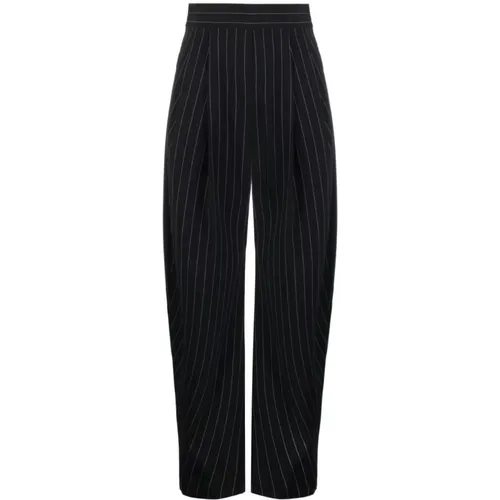 Wide Trousers, female, , Size: 2XS Pinstriped Wide Leg Trousers - The Attico - Modalova