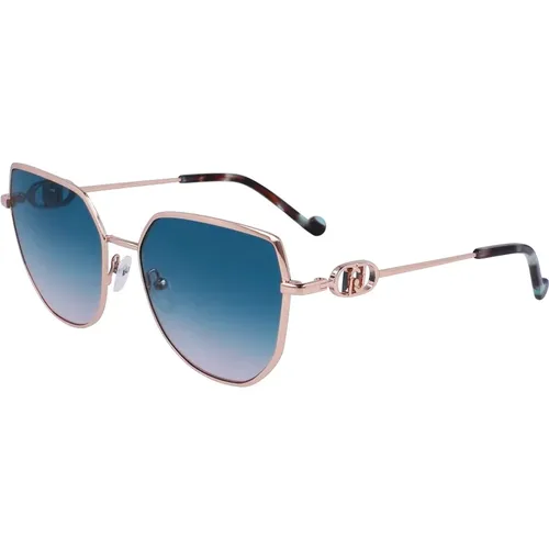 Blush Gold/Blue Shaded Sunglasses , female, Sizes: 57 MM - Liu Jo - Modalova