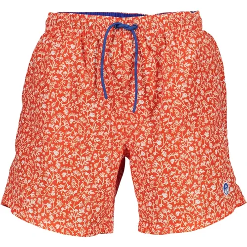 Rote Herren Badehose mit Kordel , Herren, Größe: XL - North Sails - Modalova