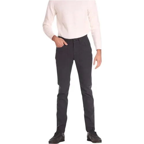 Slim Fit Blaue Pied De Poulle Hose , Herren, Größe: W30 - Jeckerson - Modalova