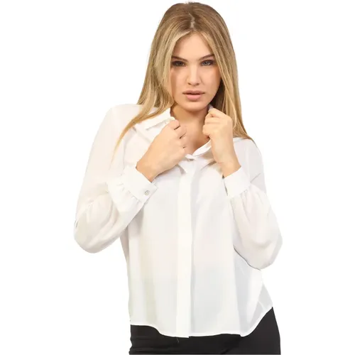 Georgette Women's Shirt, Classic Collar, Cream White , female, Sizes: S, XS - Fracomina - Modalova