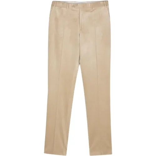 Beige Baumwoll Stretch Straight Hose , Herren, Größe: XL - Canali - Modalova