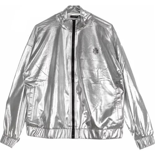 Silver Chrome Tracksuit Jacket , female, Sizes: L, S, M, XS - Dolly Noire - Modalova