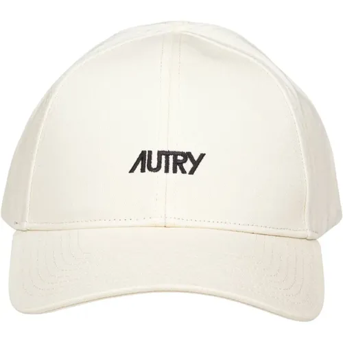 Caps, unisex, , Size: ONE SIZE Cotton Hat Cream Color Embroidered Logo - Autry - Modalova