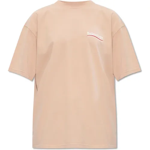 T-Shirt mit Logo , Damen, Größe: 2XS - Balenciaga - Modalova