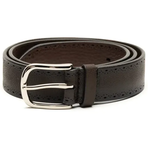 Belts, male, , Size: 90 CM Dark Leather Belt - Orciani - Modalova