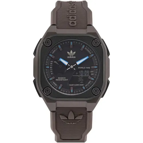 Watches, male, , Size: ONE SIZE Silicone Watch Quartz Analog/Digital - Adidas - Modalova