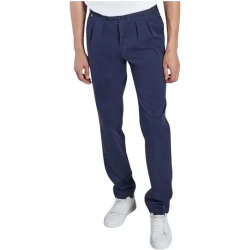 Marineblaue Slim Fit Chino Hose , Herren, Größe: W36 - Bernard Zins - Modalova