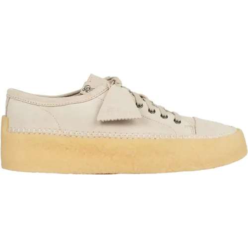 Low White Dirty Sneaker , male, Sizes: 8 UK - Clarks - Modalova