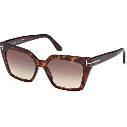 Winona Sunglasses Gradient Havana Frame , female, Sizes: 53 MM - Tom Ford - Modalova