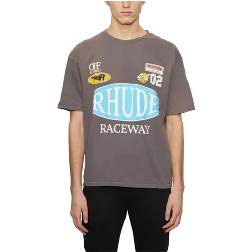 T-Shirts, male, , Size: XL Racing Style Tee - Rhude - Modalova