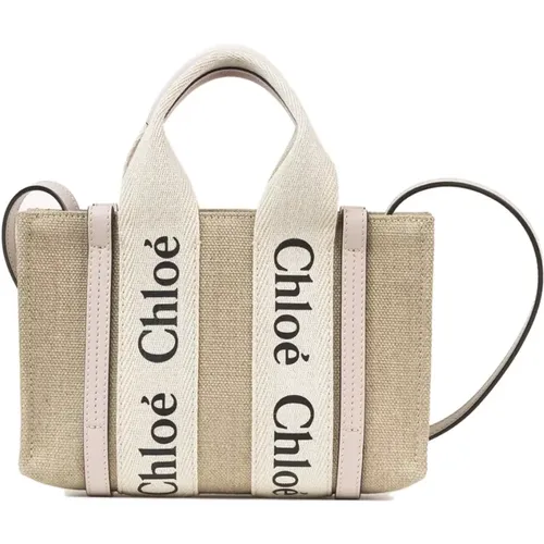 Linen Bag with Adjustable Strap , female, Sizes: ONE SIZE - Chloé - Modalova