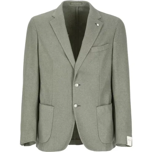 Blazers, male, , Size: M Wool Jacket with Peak Lapel - Lubiam - Modalova