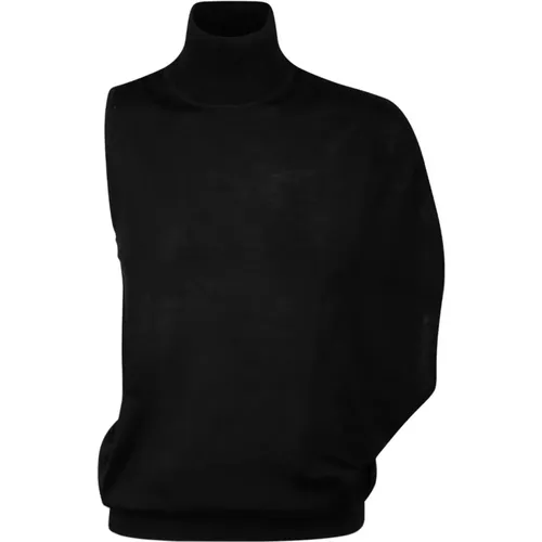Schwarze Asymmetrische Weste Pullover , Damen, Größe: L - Calvin Klein - Modalova