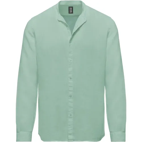 Mandarin Collar Linen Summer Shirt , male, Sizes: L, 2XL, S, XL, M, 3XL - BomBoogie - Modalova