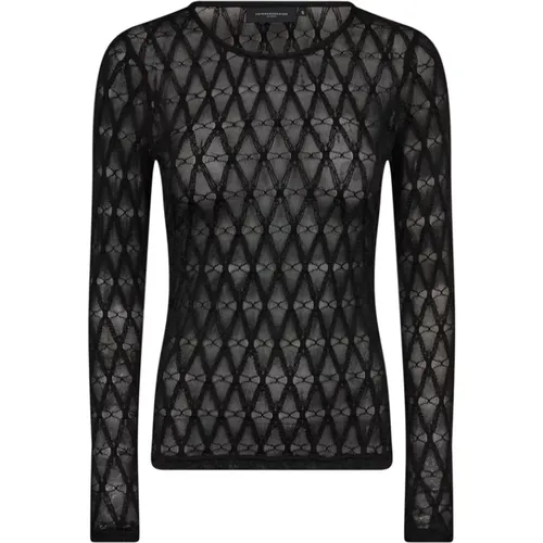 Elegantes Schwarzes Top T-Shirt , Damen, Größe: XS - Copenhagen Muse - Modalova