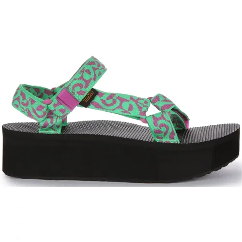 Green Pink Flatform Sandals Women , female, Sizes: 5 UK - Teva - Modalova