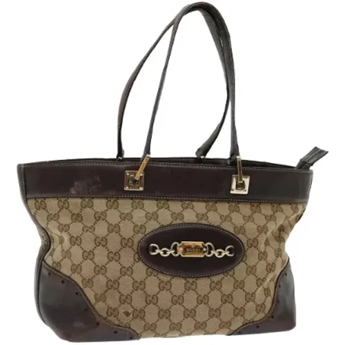 Pre-owned Tote Bags, female, , Size: ONE SIZE Pre-owned Canvas gucci-bags - Gucci Vintage - Modalova